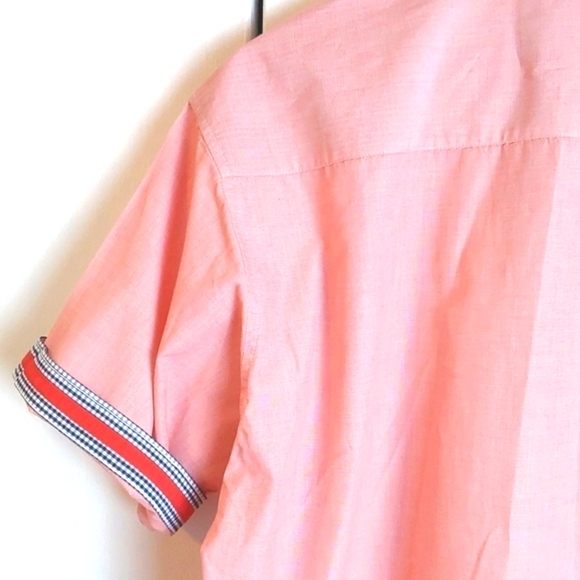 Alquima Elemental Mens Pink Buttondown Contrast Cuff Dress Shirt Preppy Sz.Large - Picture 9 of 11